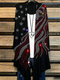 Women'S Independence Day Printed Casual Cardigan