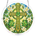Emerald Blessing Cross Light Suncatcher-Acrylic Window Art