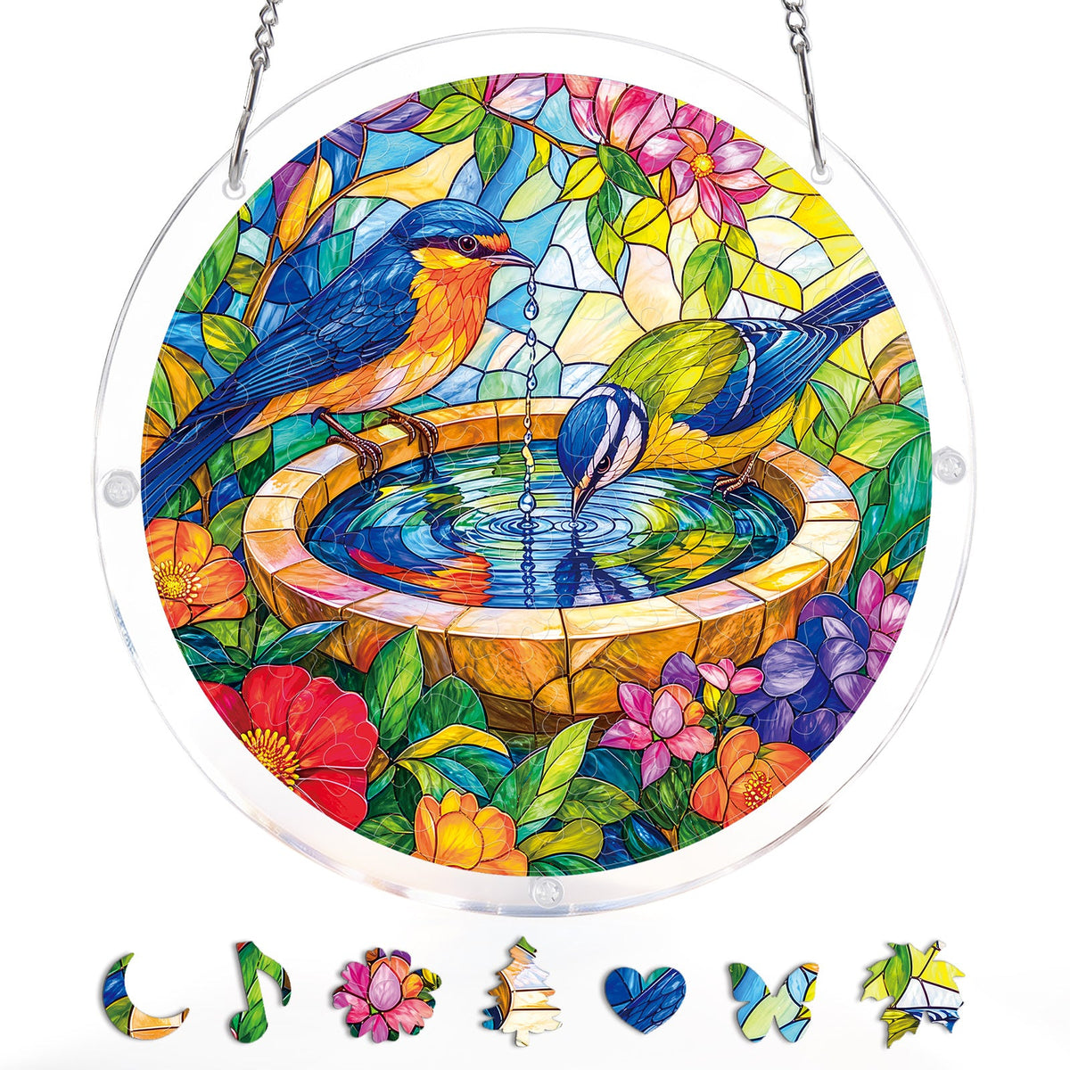 Enchanted Garden Oasis Light Suncatcher-Acrylic Window Art