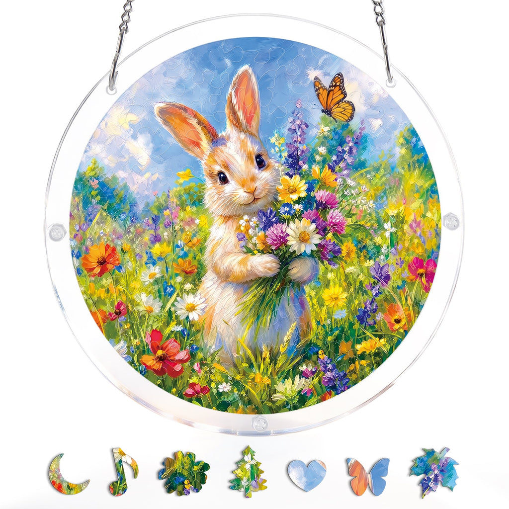 Blossom Bunny Light Suncatcher-Acrylic Window Art