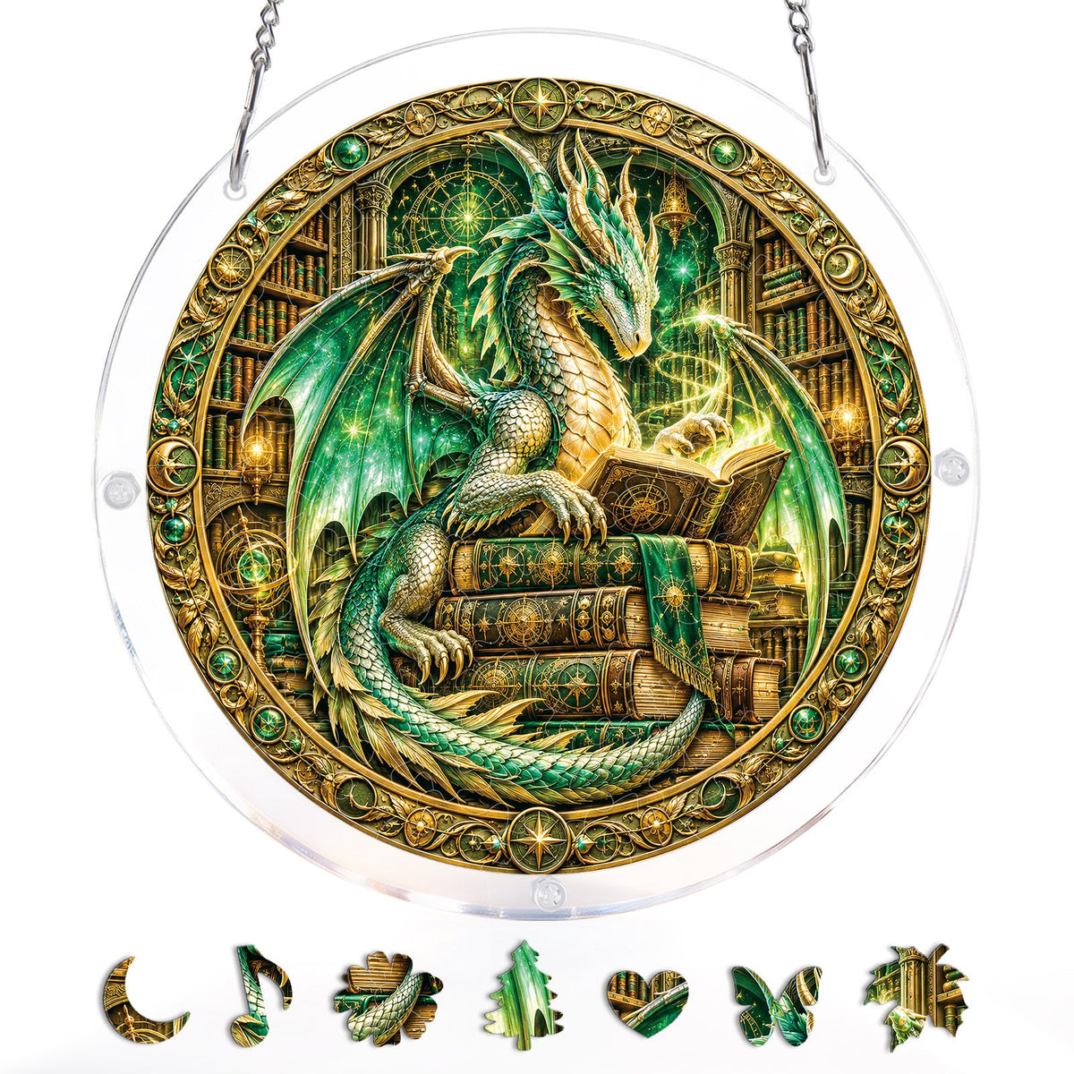 Emerald Dragon Light Suncatcher-Acrylic Window Art