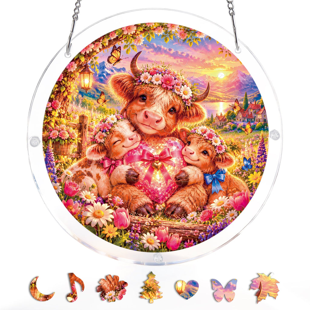 Highland Cow Garden Light Suncatcher-Acrylic Window Art