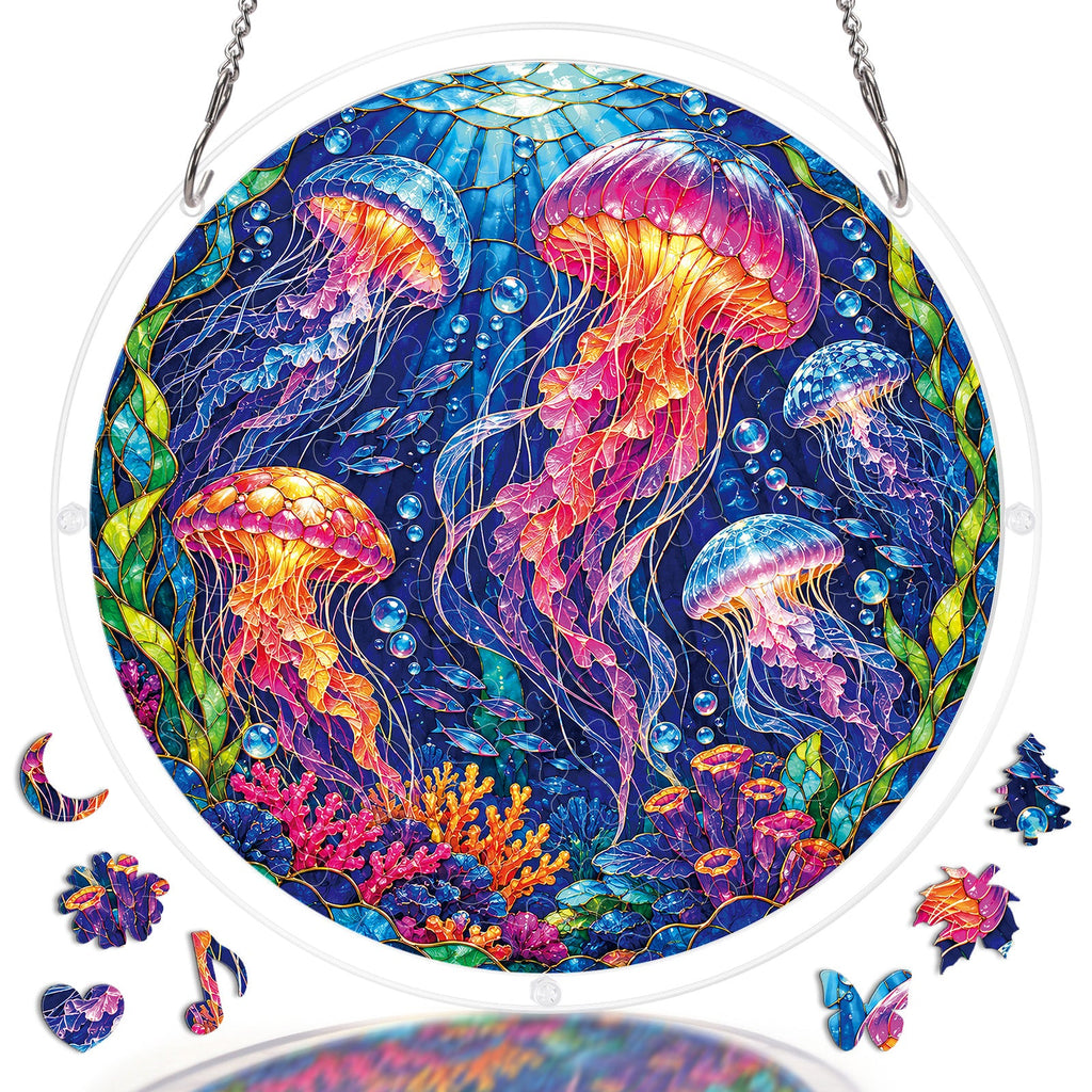 Jellyfish Fantasy Light Suncatcher-Acrylic Window Art