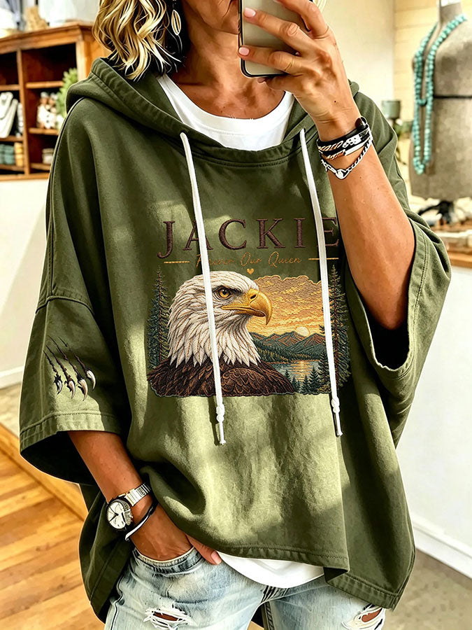 Women'S Eagle Print Hoodie