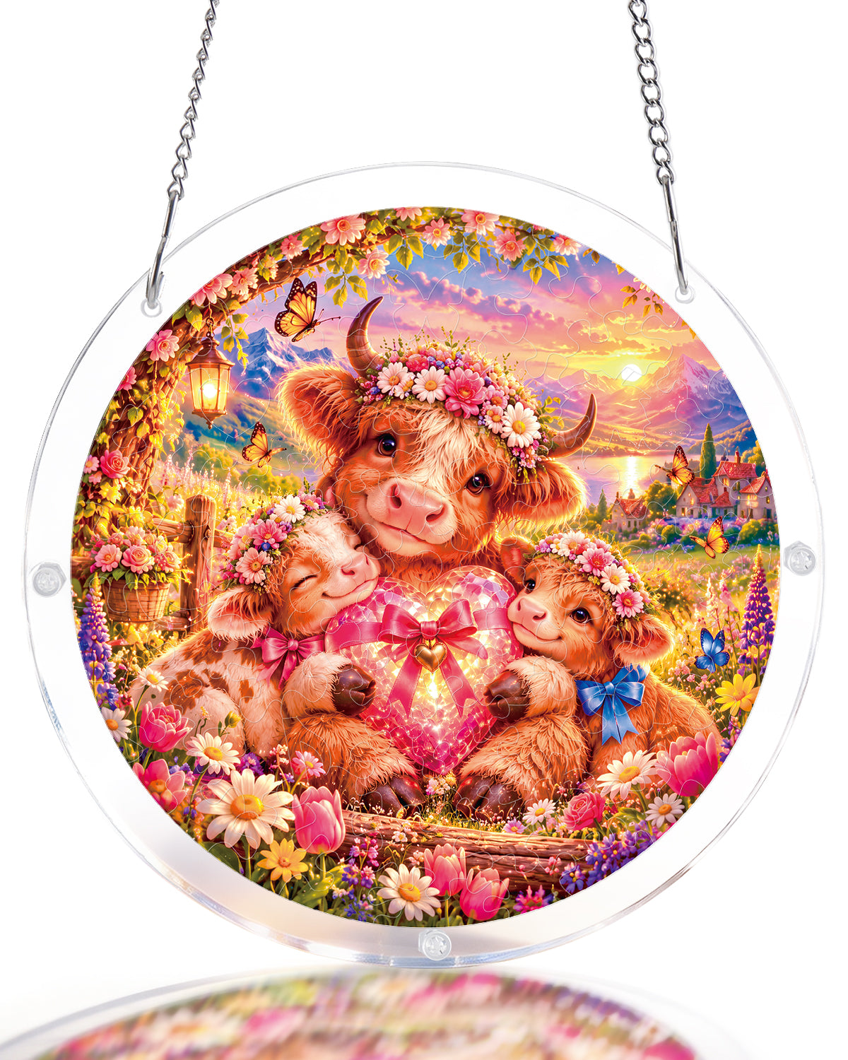 Highland Cow Garden Light Suncatcher-Acrylic Window Art