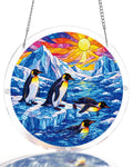 Penguins of the Glacier Light Suncatcher-Acrylic Window Art