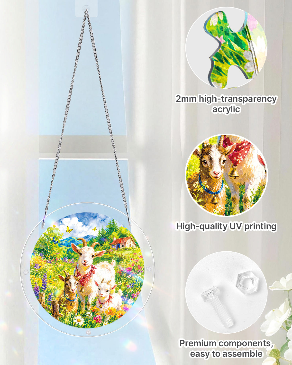 Meadow Sheep Light Suncatcher-Acrylic Window Art