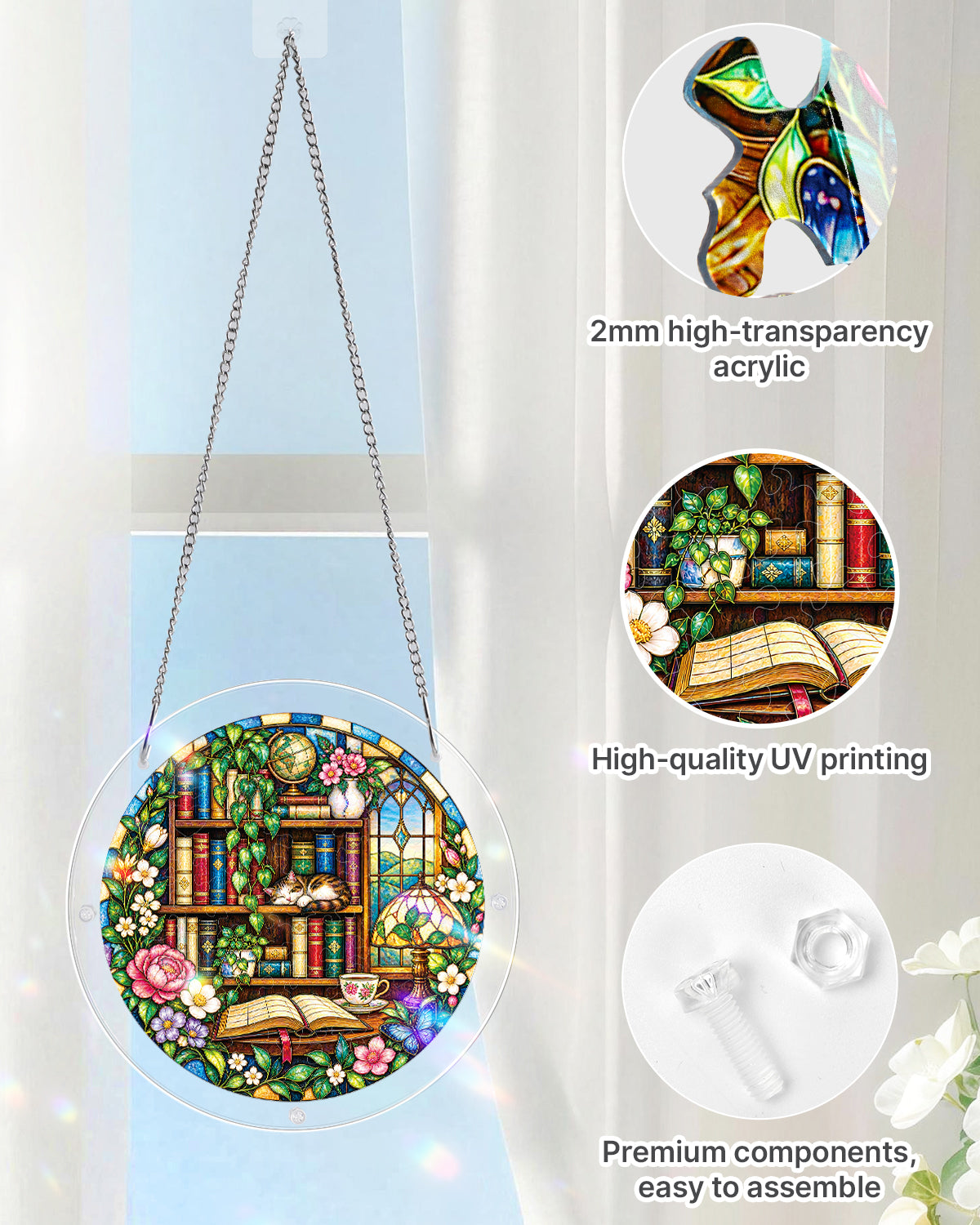 Garden Library Light Suncatcher-Acrylic Window Art