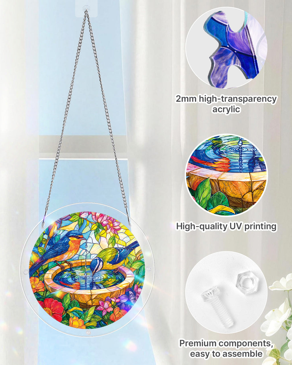 Enchanted Garden Oasis Light Suncatcher-Acrylic Window Art