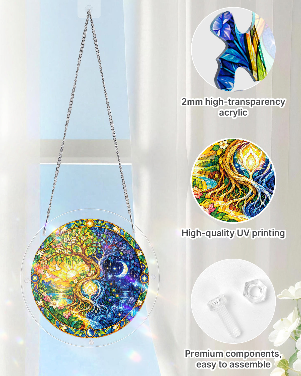 Celestial Tree of Life Light Suncatcher-Acrylic Window Art