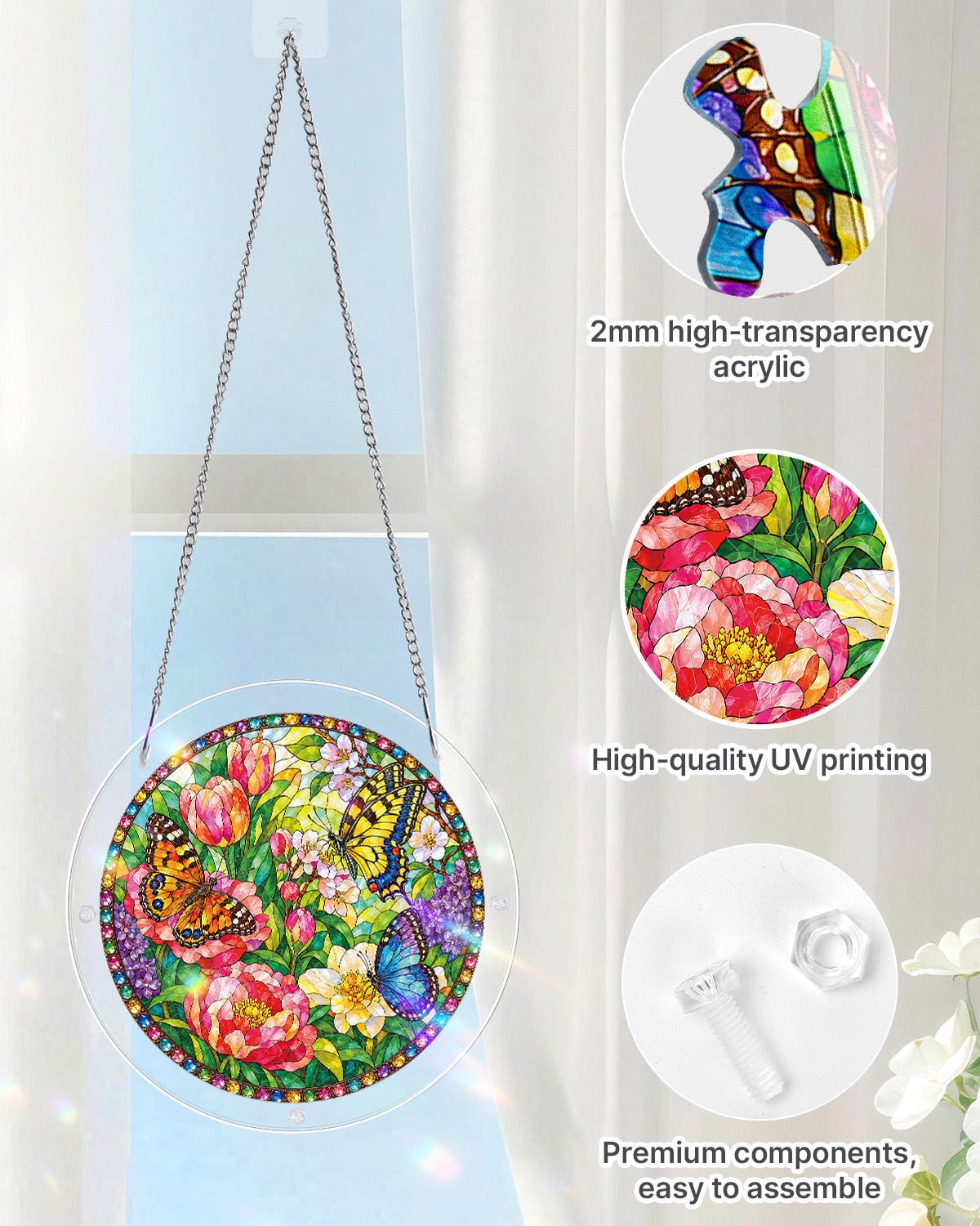 Butterfly Garden Light Suncatcher-Acrylic Window Art