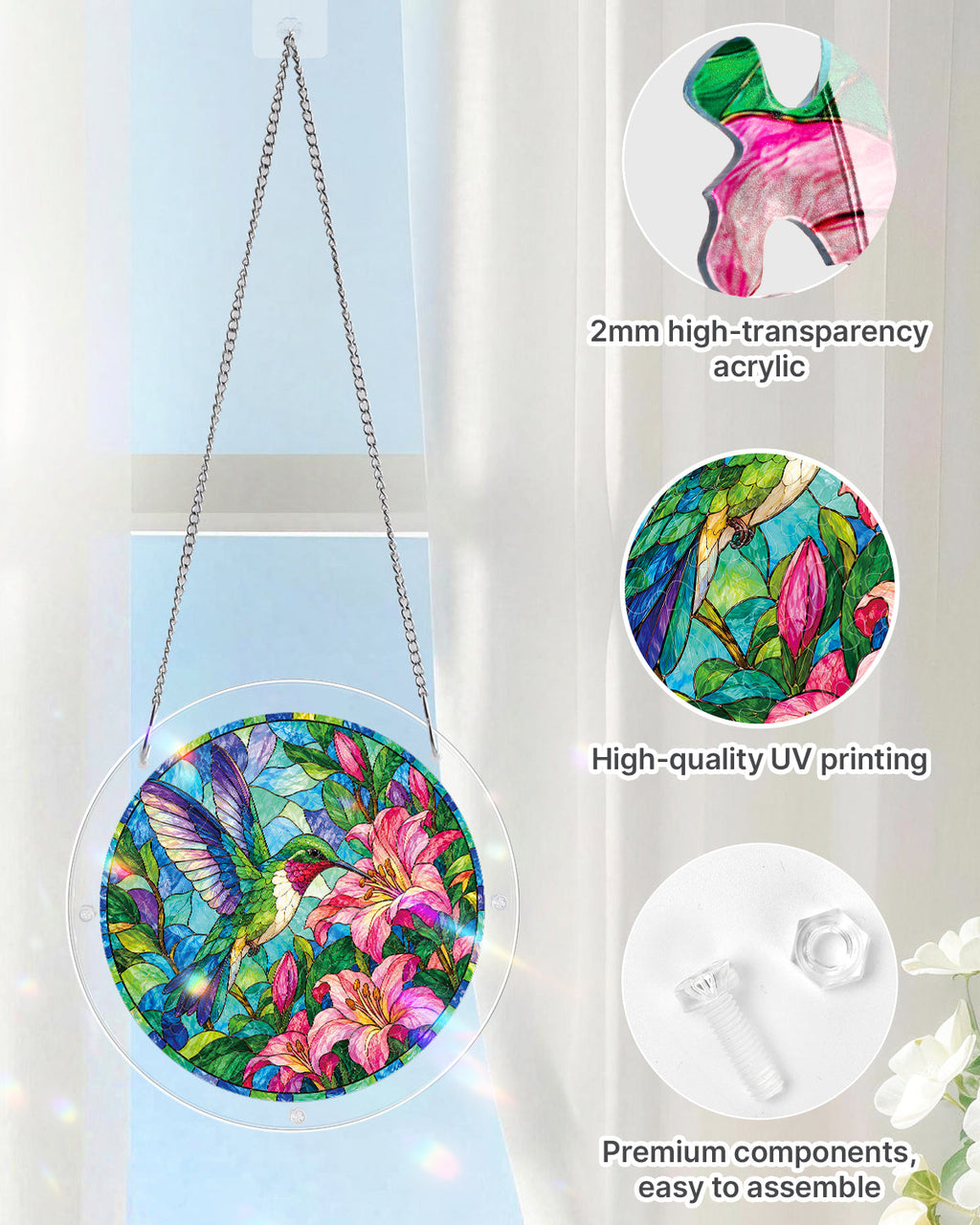 Hummingbird Paradise Light Suncatcher-Acrylic Window Art