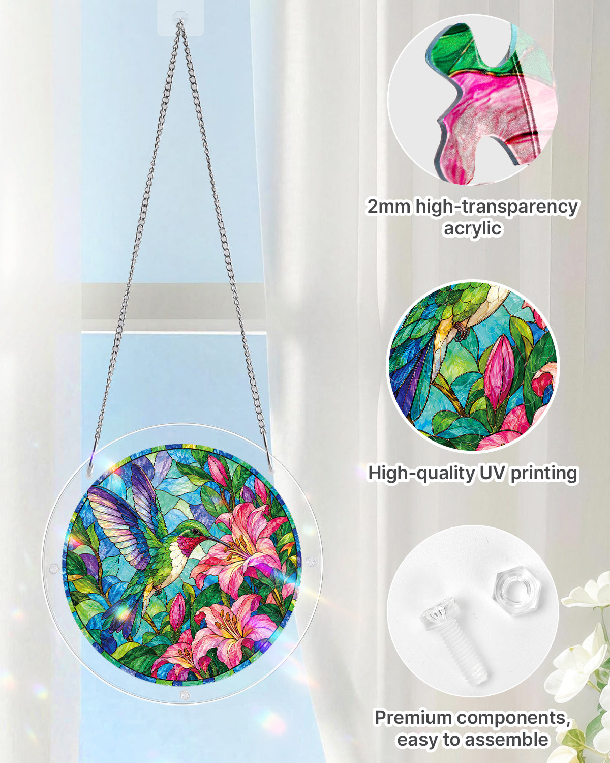 Hummingbird Paradise Light Suncatcher-Acrylic Window Art