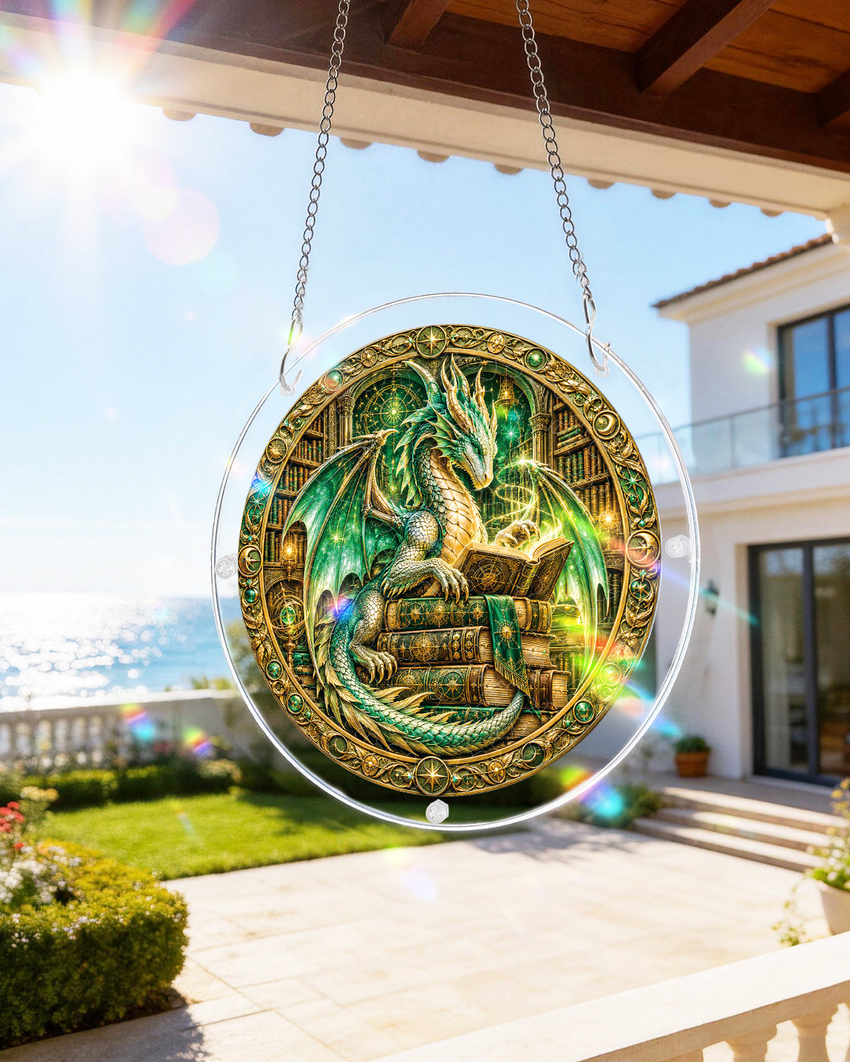Emerald Dragon Light Suncatcher-Acrylic Window Art
