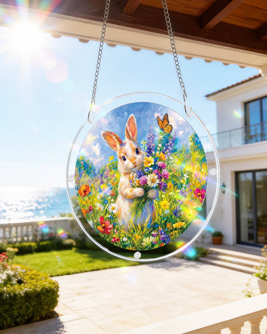 Blossom Bunny Light Suncatcher-Acrylic Window Art