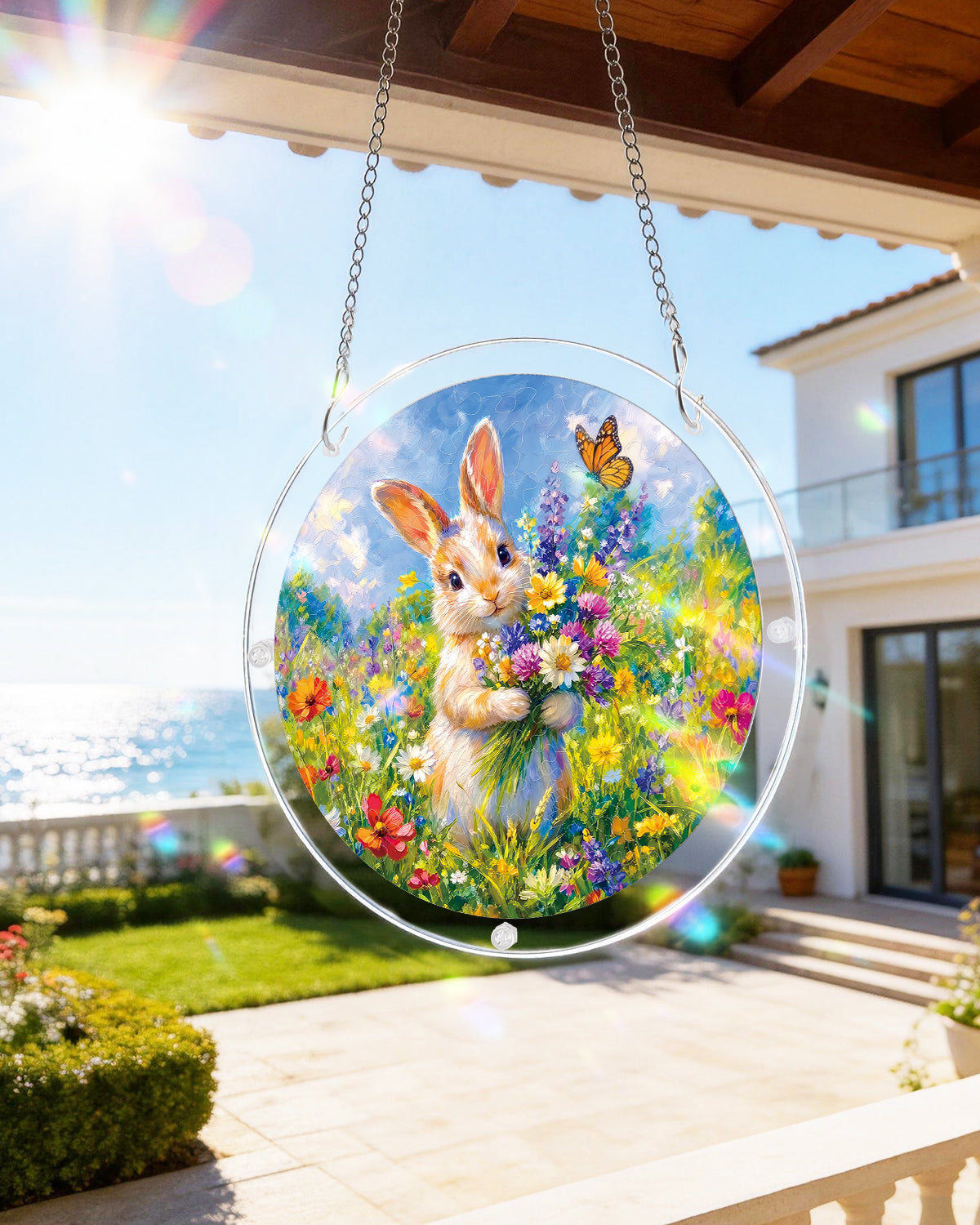 Blossom Bunny Light Suncatcher-Acrylic Window Art