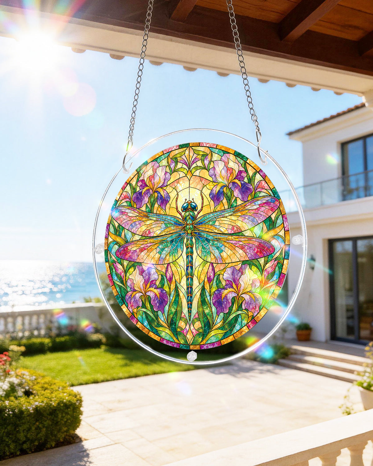 Iridescent Dragonfly Light Suncatcher-Acrylic Window Art