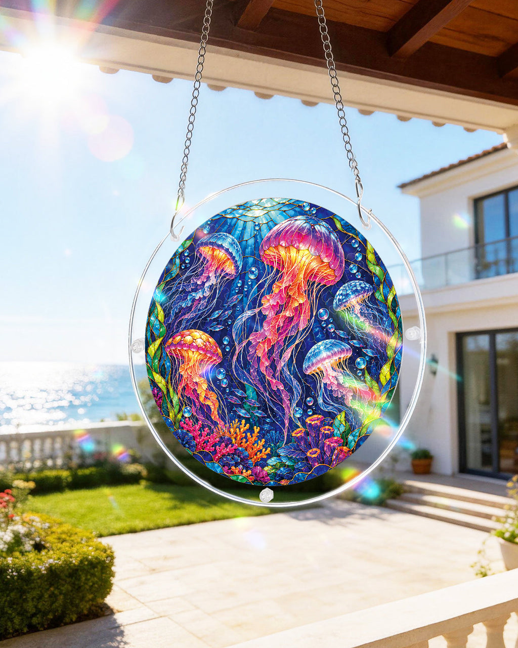 Jellyfish Fantasy Light Suncatcher-Acrylic Window Art