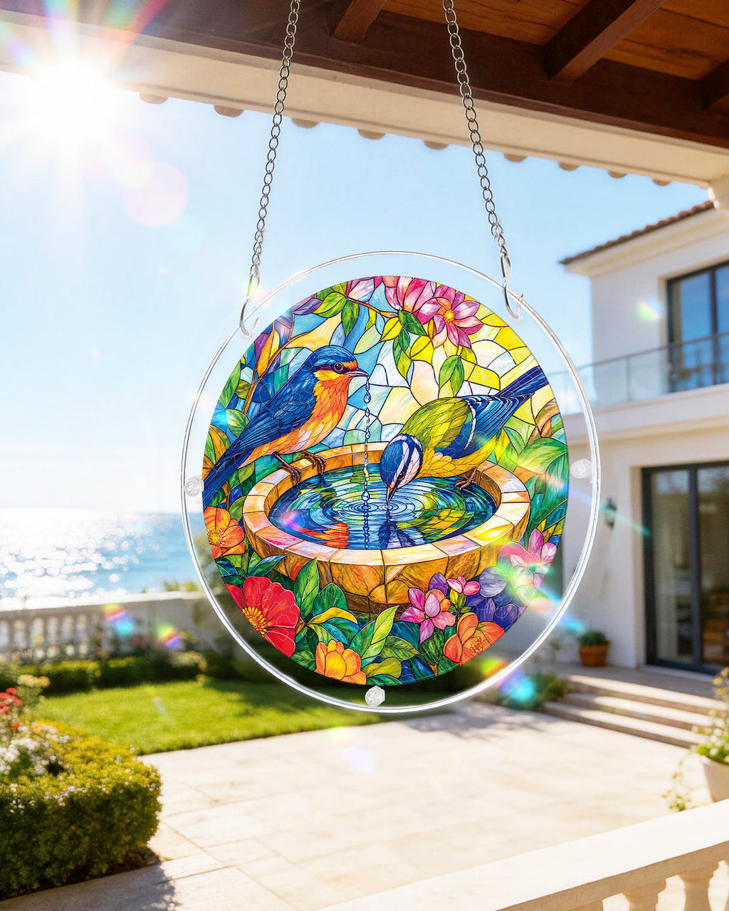 Enchanted Garden Oasis Light Suncatcher-Acrylic Window Art