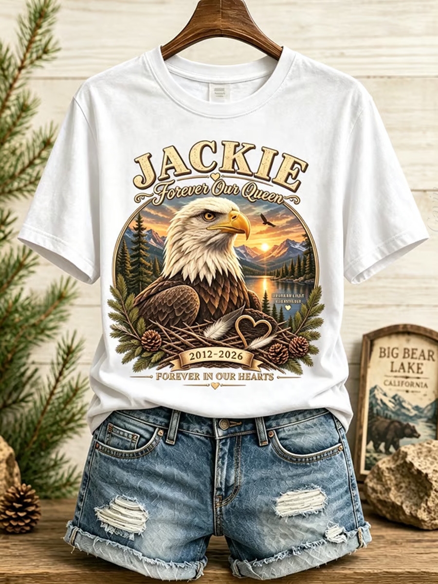Women'S Forever Over Big Bear, Fly Free Jackie Print T-Shirt