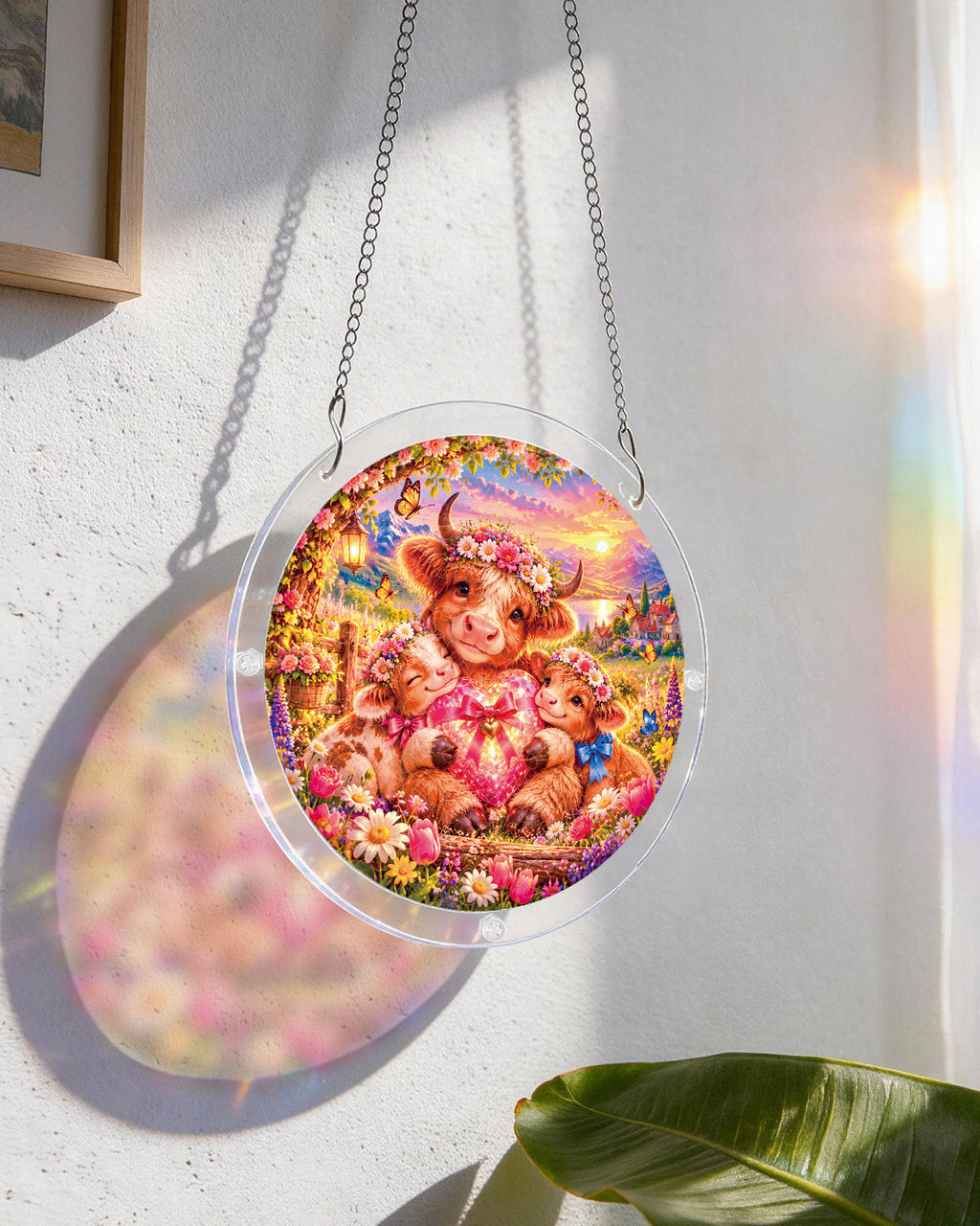 Highland Cow Garden Light Suncatcher-Acrylic Window Art