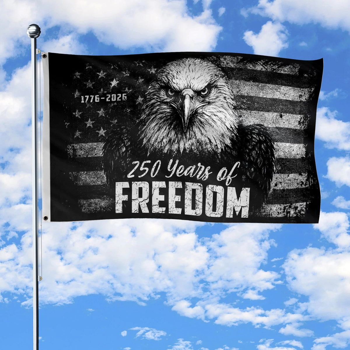 USA 250th Anniversary 250 Years of Freedom Flag 1776-2026 American Eag