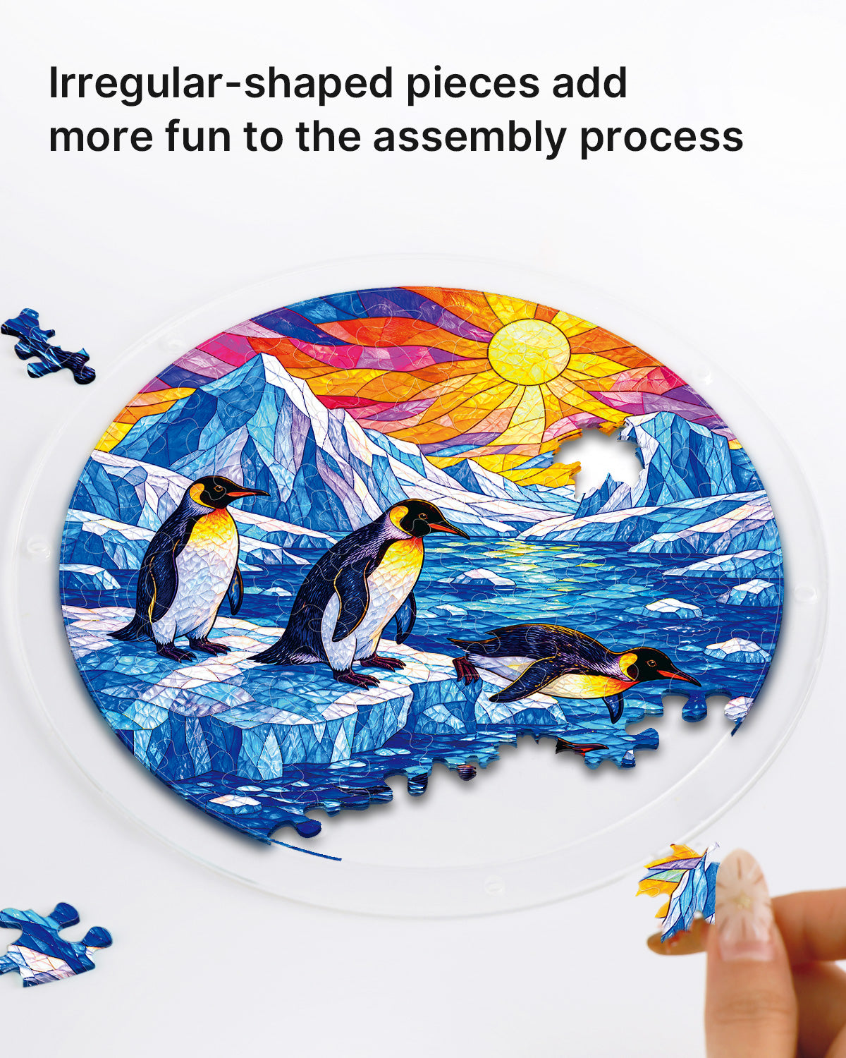 Penguins of the Glacier Light Suncatcher-Acrylic Window Art