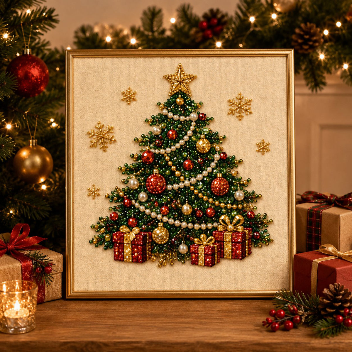 ✨✨Relaxing & Beginner-Friendly - 🎨💎DIY Christmas Pearl Diamond Painting Art Kit