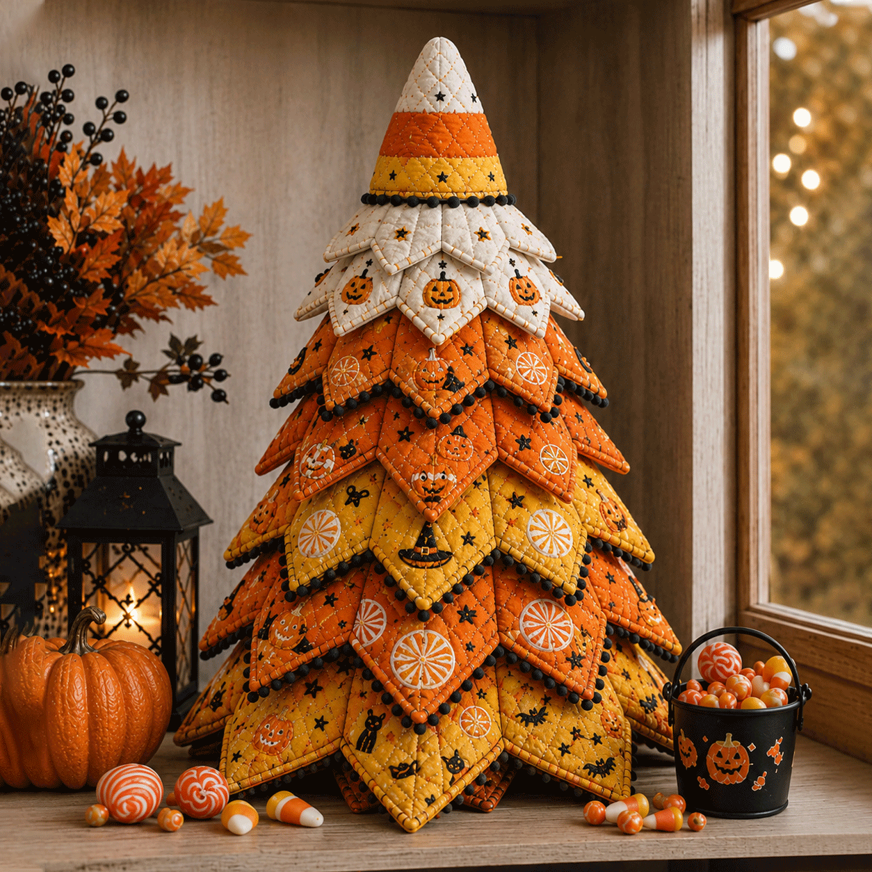 Spiderweb Gothic - DIY Halloween Theme Quilted Fabric Tree Kit