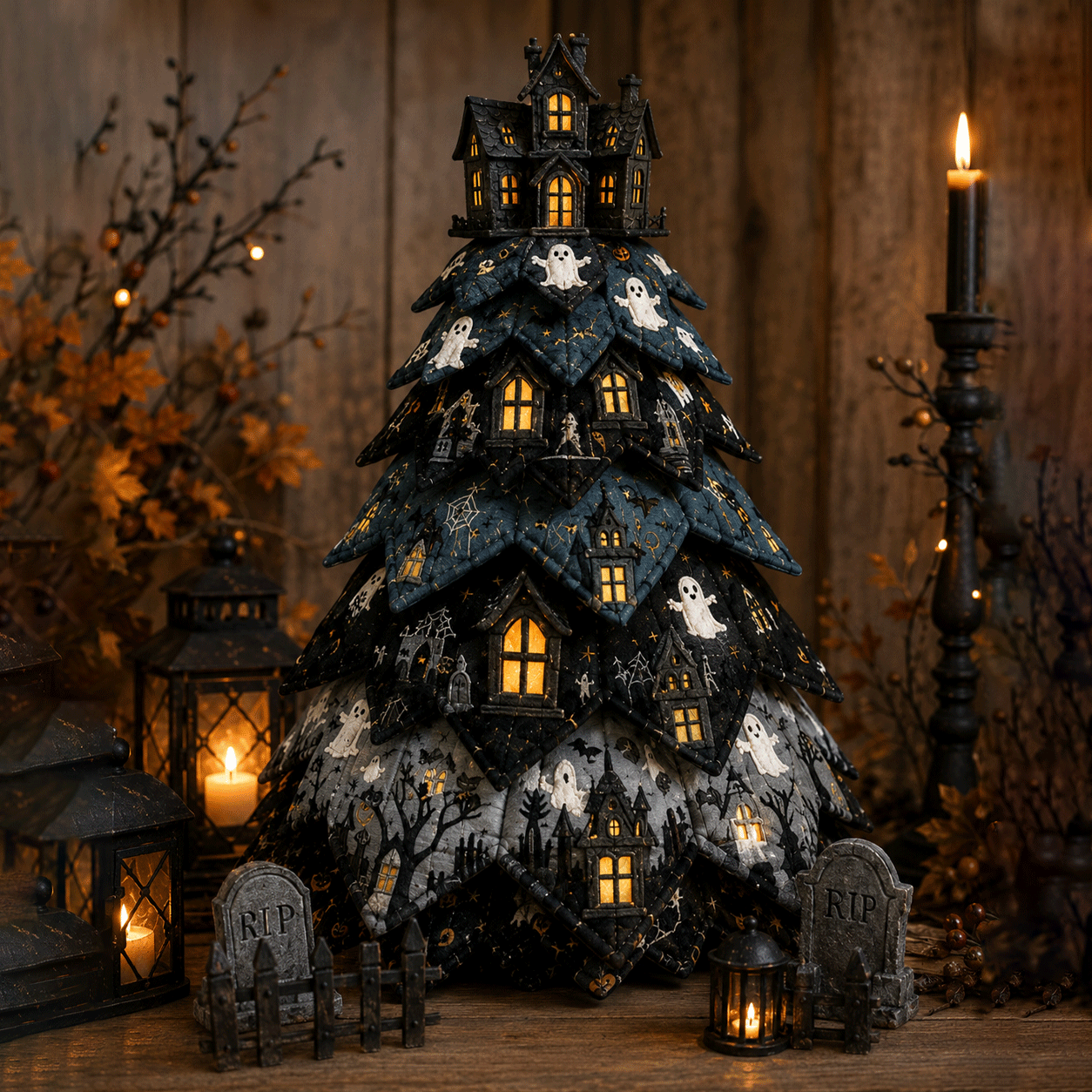 Pumpkin Harvest - DIY Halloween Theme Quilted Fabric Tree Kit