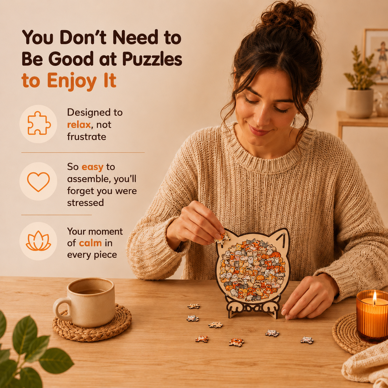 Wooden Pet Puzzle Display / Relaxing DIY Wooden Cat & Dog Puzzle / Stress Relief Home Decor