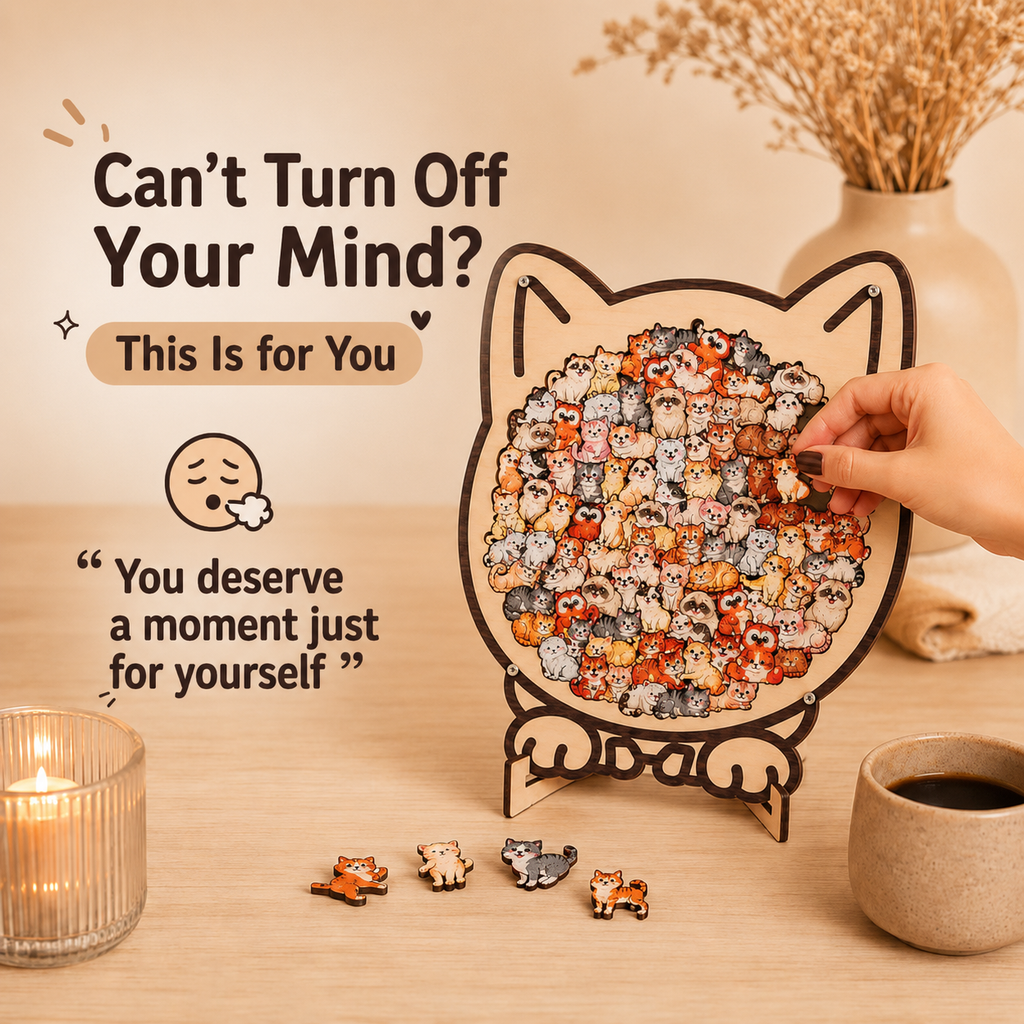 Wooden Pet Puzzle Display / Relaxing DIY Wooden Cat & Dog Puzzle / Stress Relief Home Decor