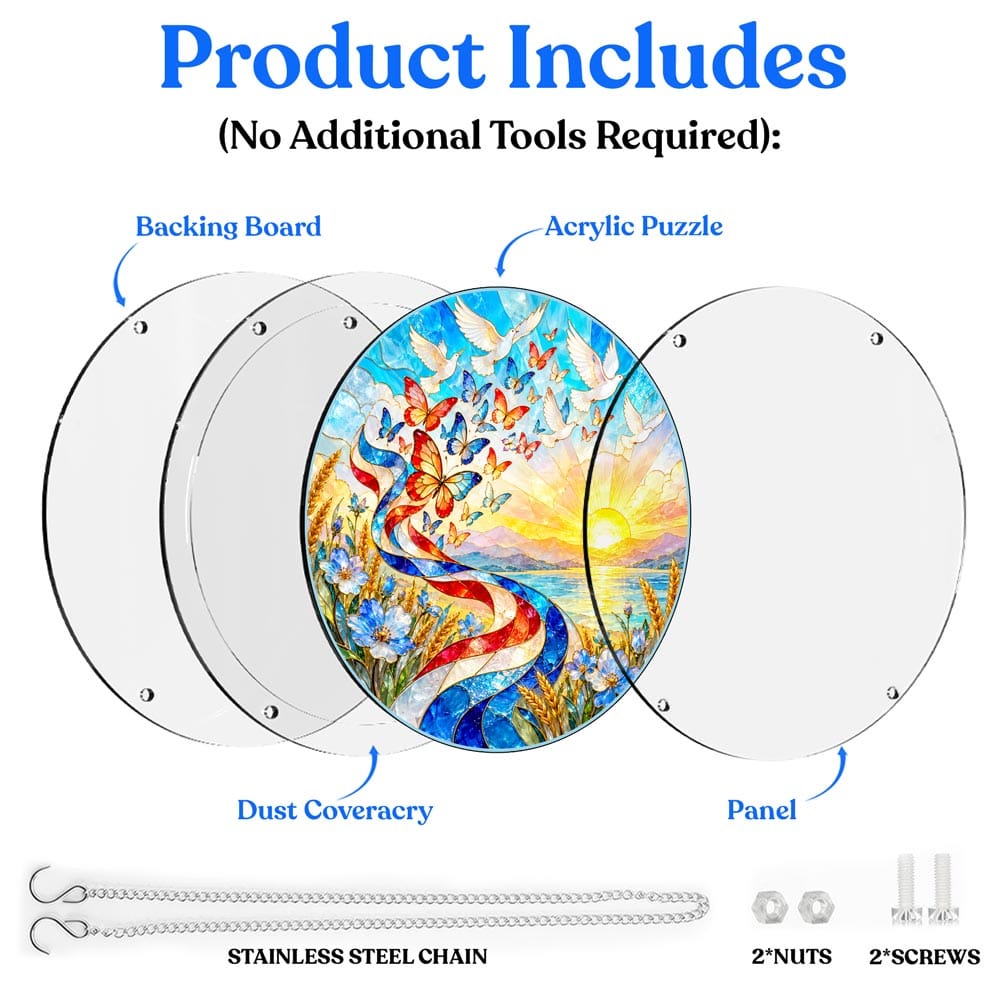 Acrylic Jigsaw Puzzle Suncatcher - Freedom Takes Flight
