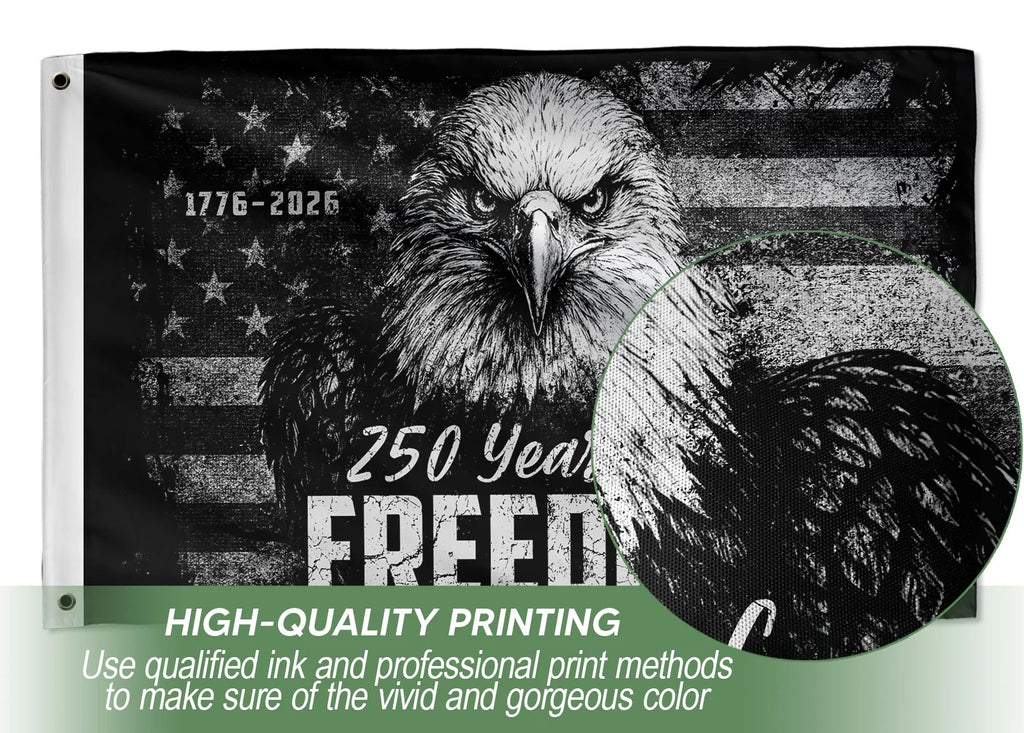 USA 250th Anniversary 250 Years of Freedom Flag 1776-2026 American Eag