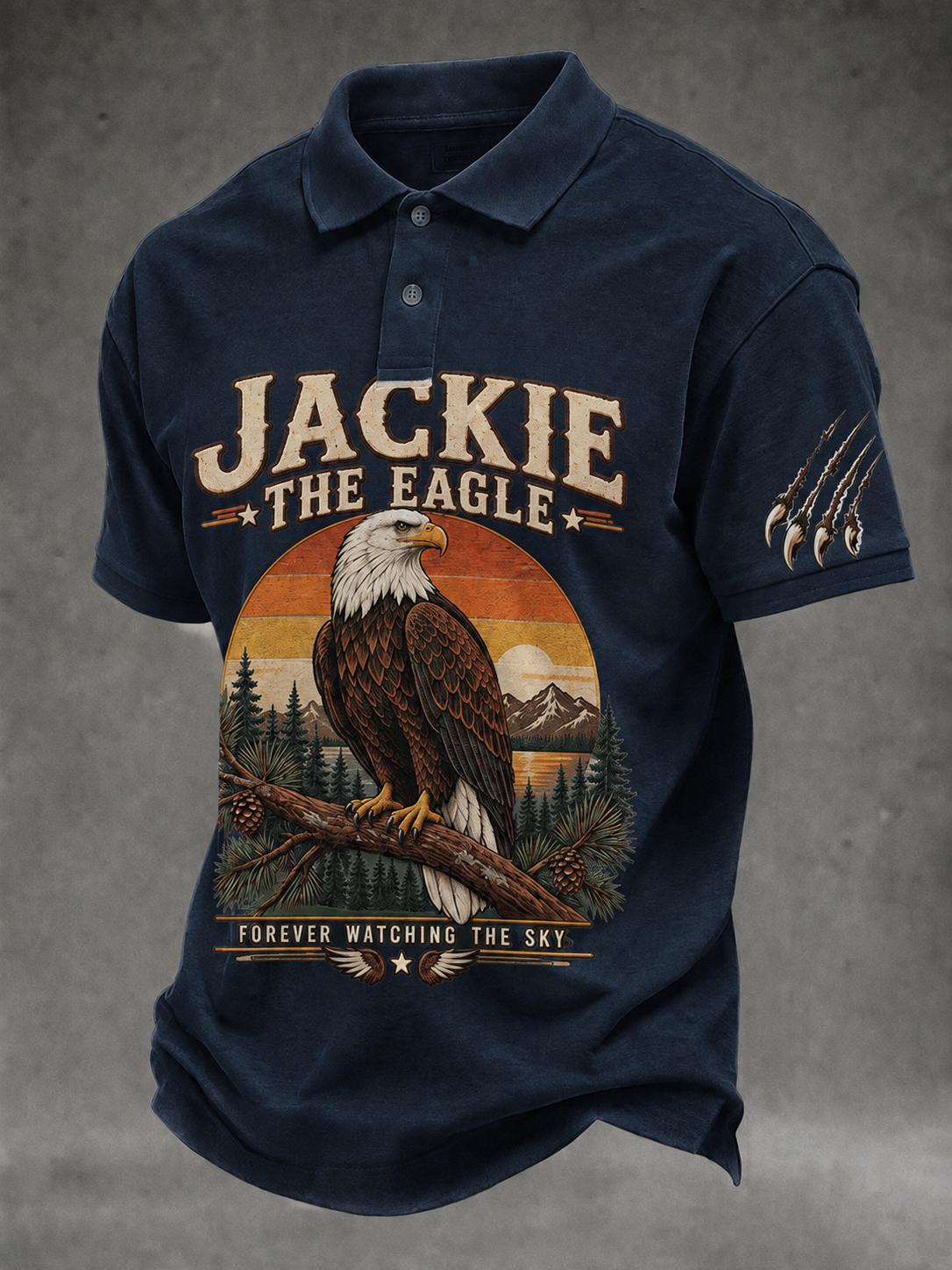 Men's Bald Eagle Jackie Print Polo Shirt