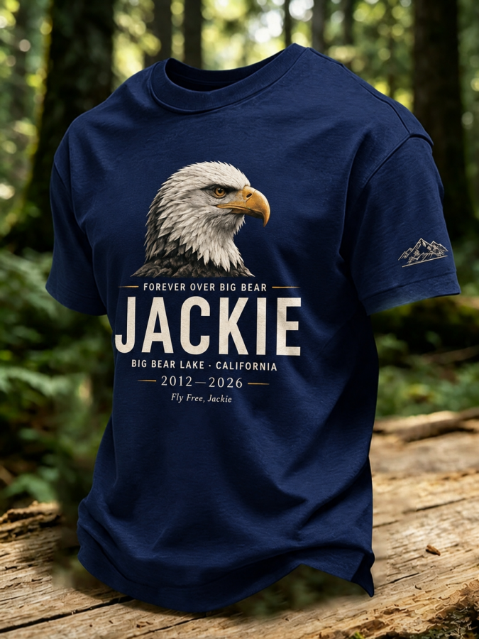Men'S Forever Over Big Bear, Fly Free Jackie Printed Short-Sleeve T-Shirt