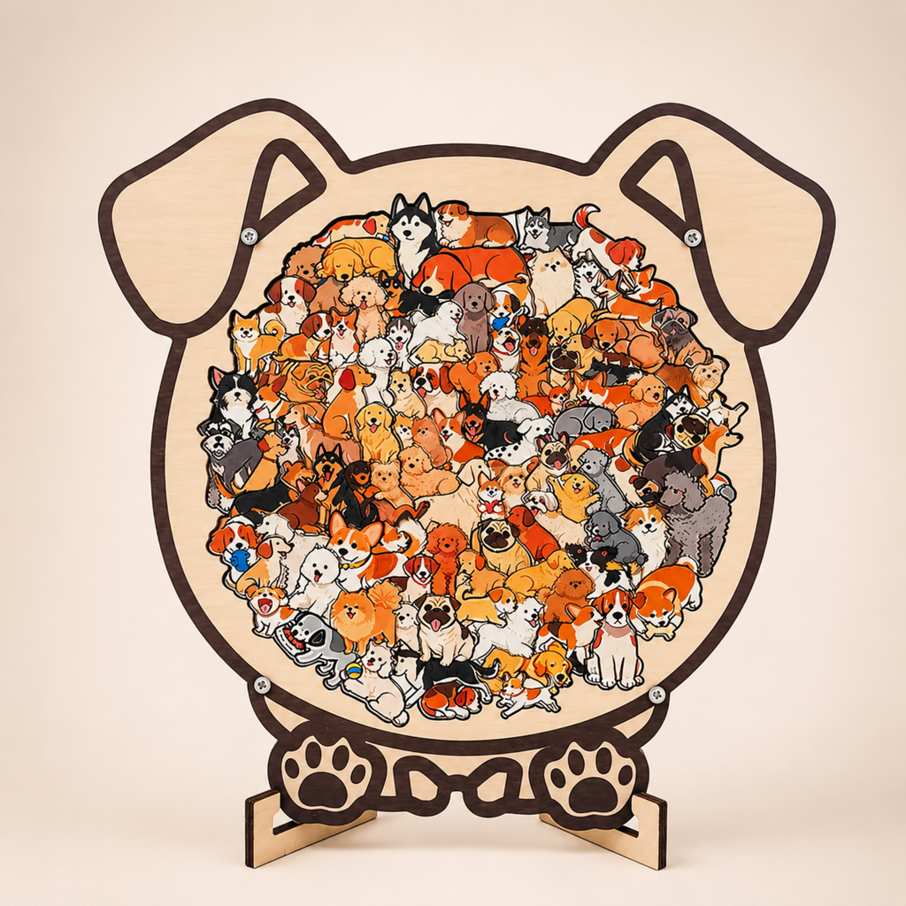 Wooden Pet Puzzle Display / Relaxing DIY Wooden Cat & Dog Puzzle / Stress Relief Home Decor